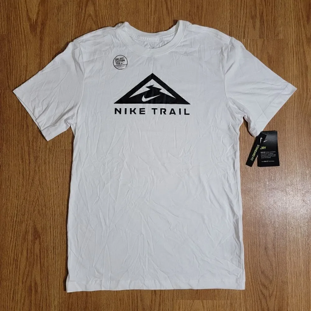 Nike Trail Dri-Fit Men's Running Shirt Short Sleeve White Black ACG Small S New